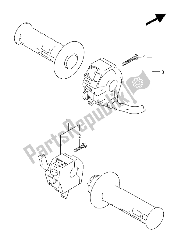 Tutte le parti per il Interruttore Maniglia del Suzuki DR 125 SE 2001