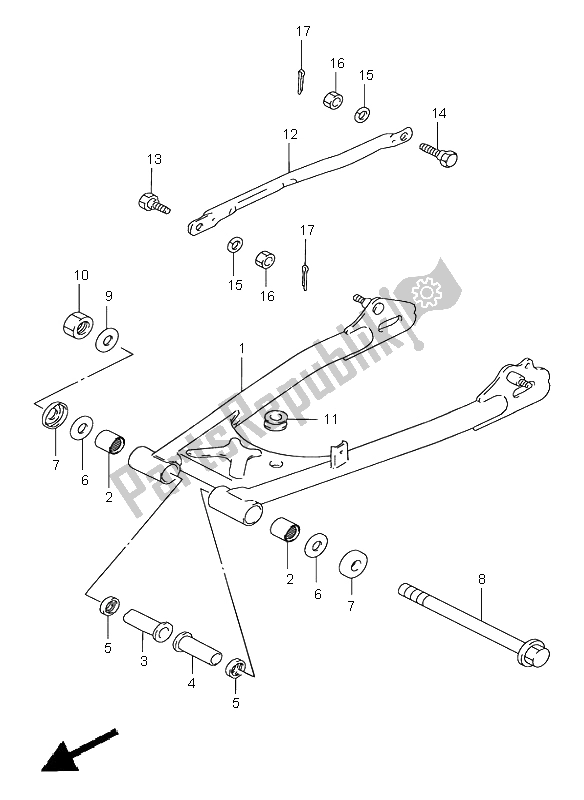 Toutes les pièces pour le Bras Oscillant Arrière du Suzuki GN 250E 1998