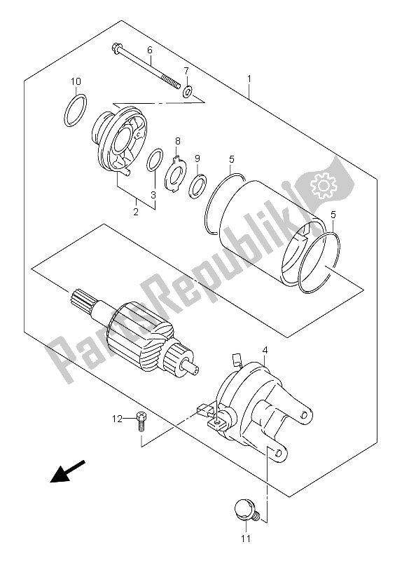 Todas las partes para Motor De Arranque de Suzuki Burgman AN 400S 2006