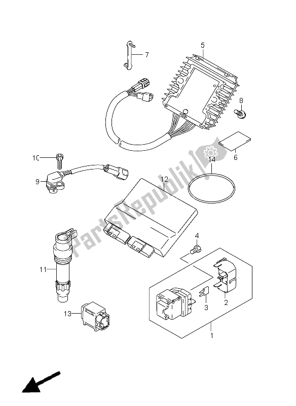 All parts for the Electrical (gsx1300r E14) of the Suzuki GSX 1300R Hayabusa 2011