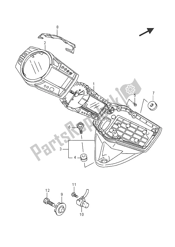 All parts for the Speedoemter (gsx-r1000a) of the Suzuki GSX R 1000A 2016