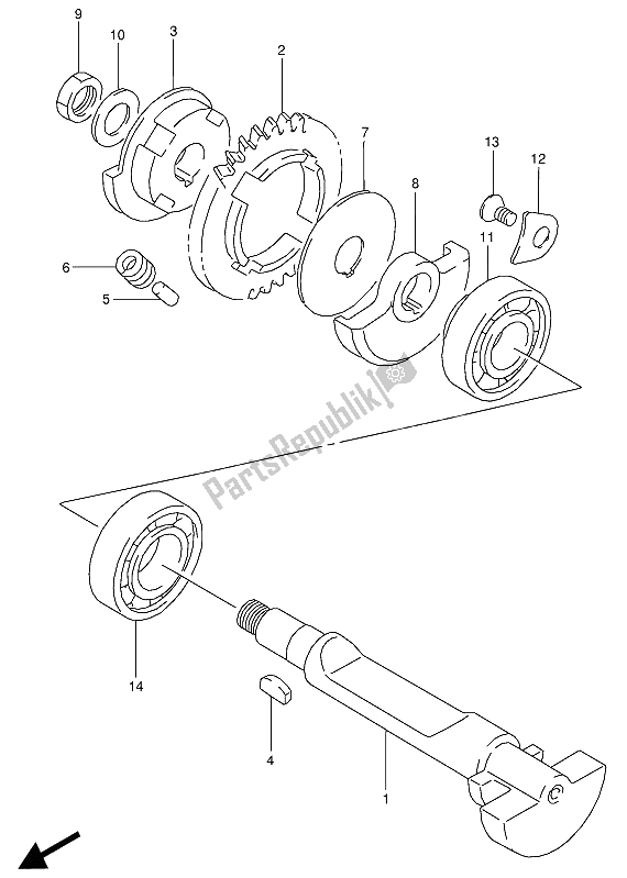 All parts for the Crank Balancer of the Suzuki RG 125 FU 1994
