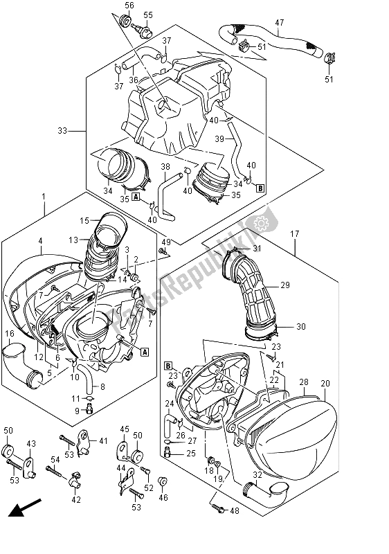 Todas las partes para Filtro De Aire (vzr1800bz E19) de Suzuki VZR 1800 BZ M Intruder 2015