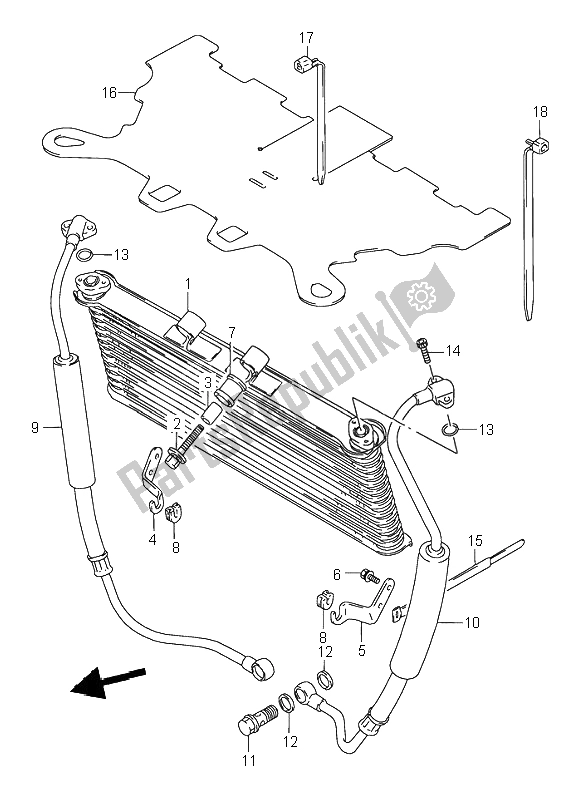 Todas las partes para Enfriador De Aceite de Suzuki GSX 750F 1995