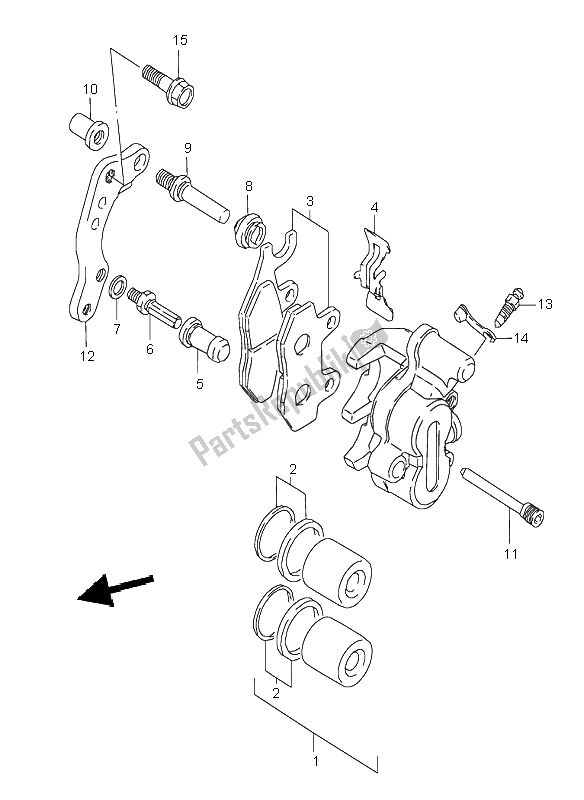 Todas as partes de Compasso De Calibre Frontal do Suzuki DR 350 SE 1998