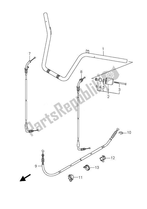 All parts for the Handlebar of the Suzuki AN 650A Burgman Executive 2010