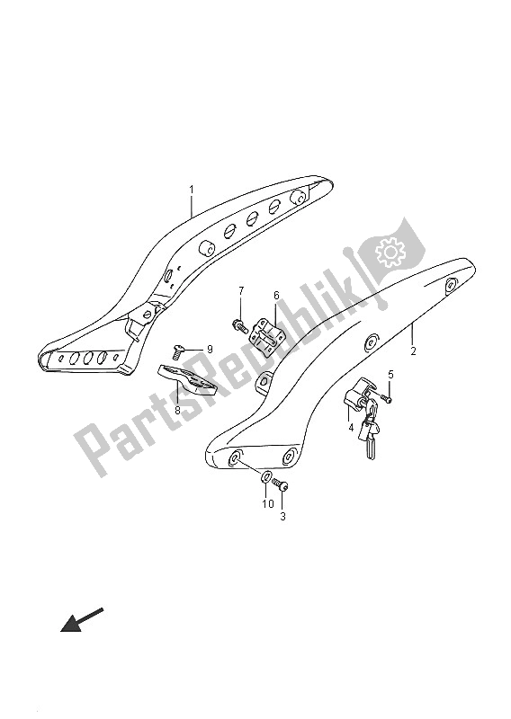 All parts for the Rear Frame of the Suzuki VZ 800 Intruder 2016