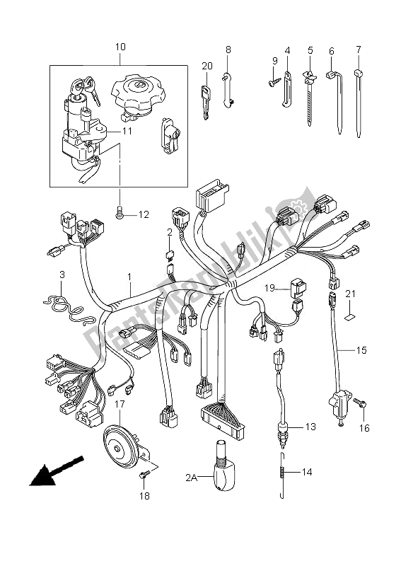 Todas as partes de Chicote De Fiação do Suzuki RV 125 Vanvan 2010