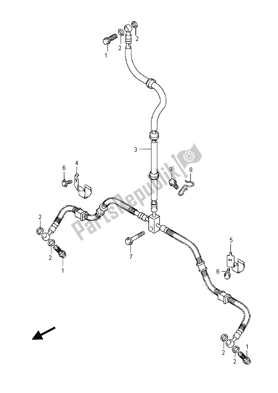 All parts for the Front Brake Hose of the Suzuki LT F 250 Ozark 2014