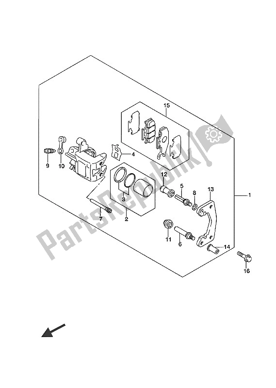 Tutte le parti per il Pinza Posteriore del Suzuki UH 200A Burgman 2016