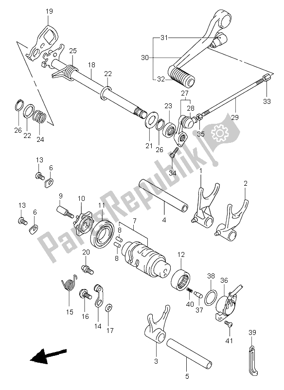 Toutes les pièces pour le Changement De Vitesse du Suzuki SV 650 NS 2001