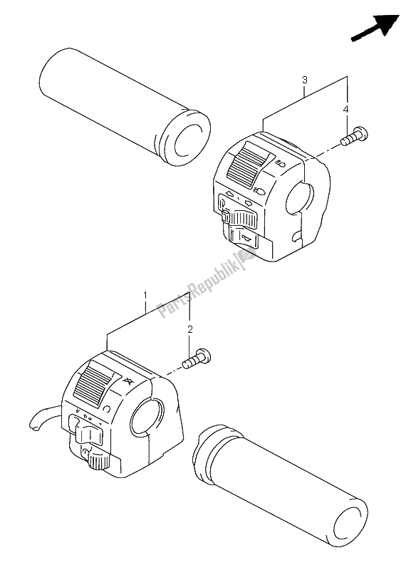 Tutte le parti per il Interruttore Maniglia del Suzuki LS 650 Savage 2002