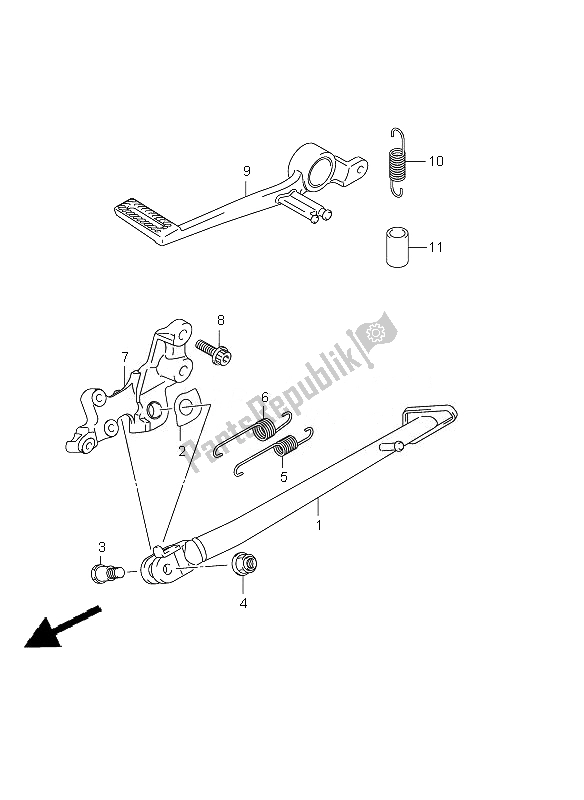 All parts for the Stand of the Suzuki GSX R 1000Z 2010