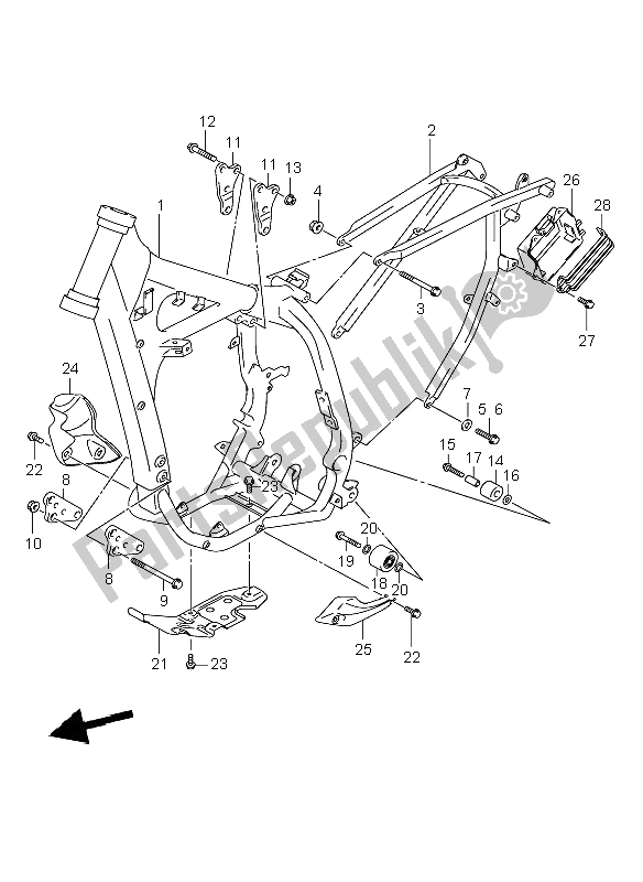 Toutes les pièces pour le Cadre du Suzuki DR Z 400E 2003