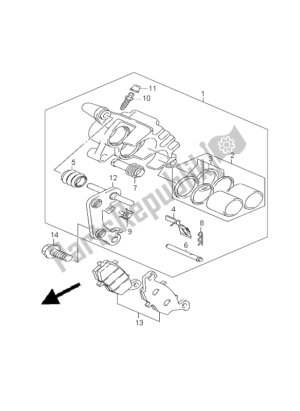 All parts for the Front Caliper of the Suzuki RV 125 Vanvan 2008