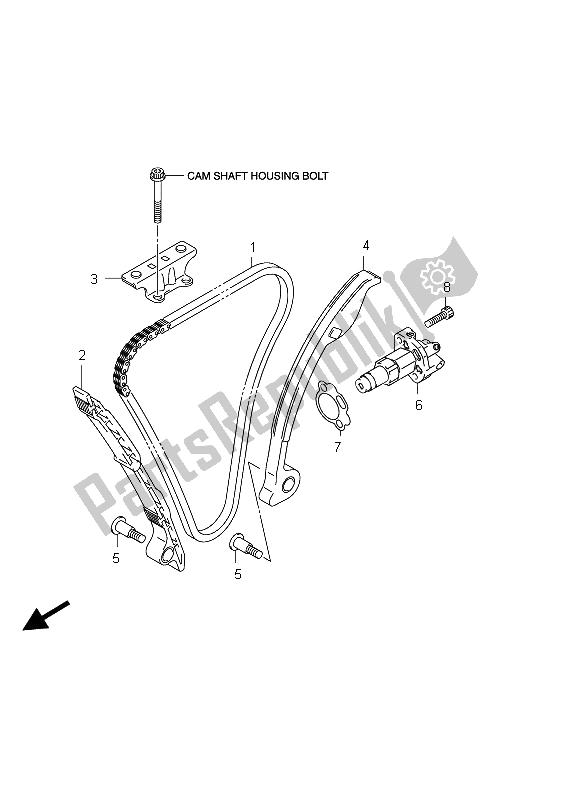 All parts for the Cam Chain of the Suzuki GSX R 750 2012