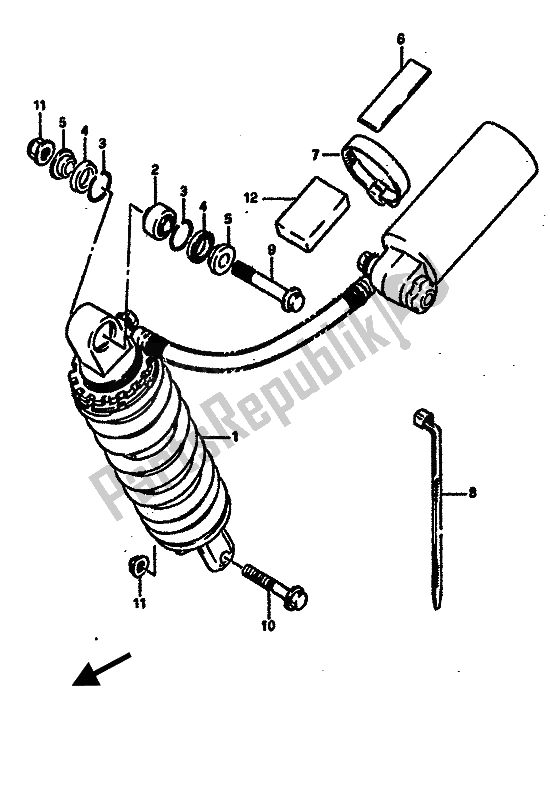 Wszystkie części do Tylny Amortyzator Suzuki GSX R 750R 1989