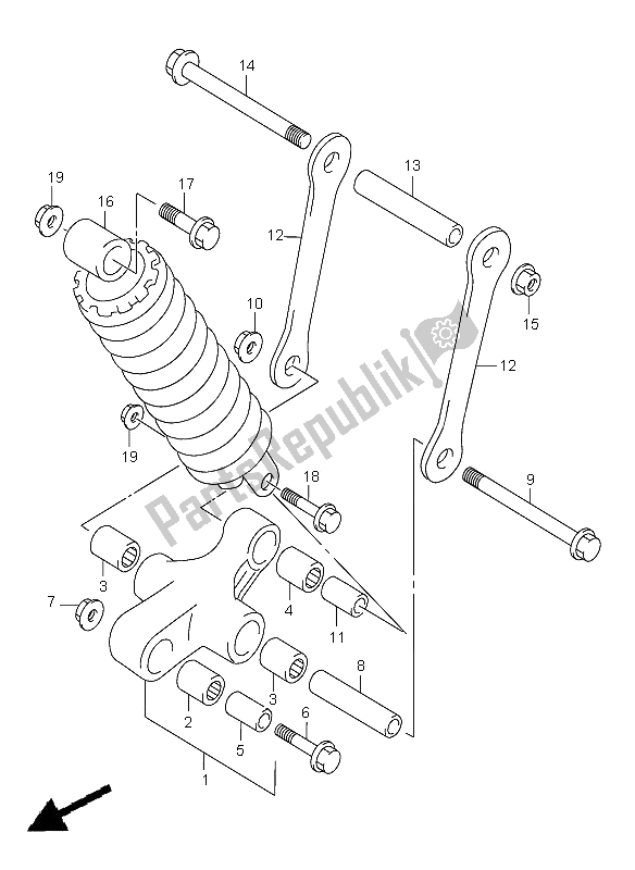 Toutes les pièces pour le Levier De Coussin Arrière du Suzuki C 1500 VL 2009