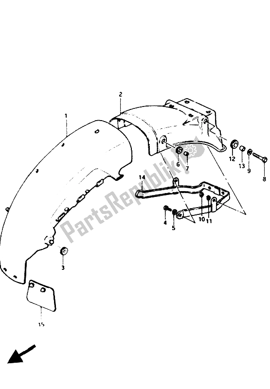 Todas las partes para Guardabarros Trasero de Suzuki GS 1100G 1985