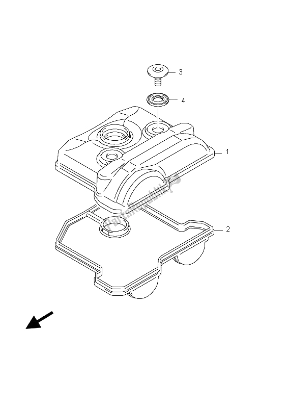 All parts for the Cylinder Head Cover of the Suzuki RMX 450Z 2012