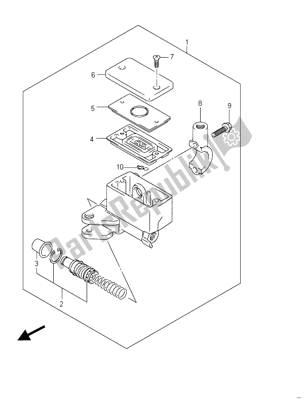 All parts for the Front Master Cylinder (gsf650a) of the Suzuki GSF 650 Sasa Bandit 2011