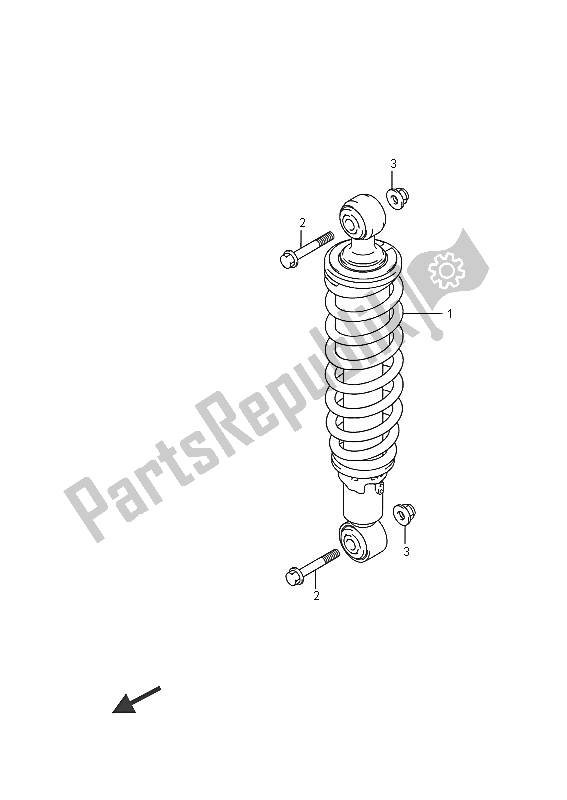 All parts for the Rear Shock Absorber of the Suzuki LT A 750 XPZ Kingquad AXI 4X4 2016