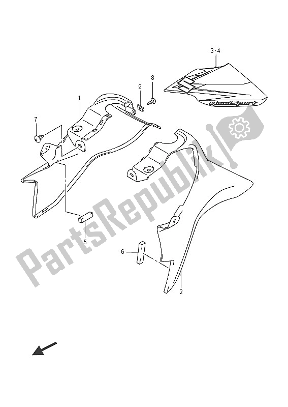 All parts for the Fuel Tank Cover of the Suzuki LT Z 90 Quadsport 2016