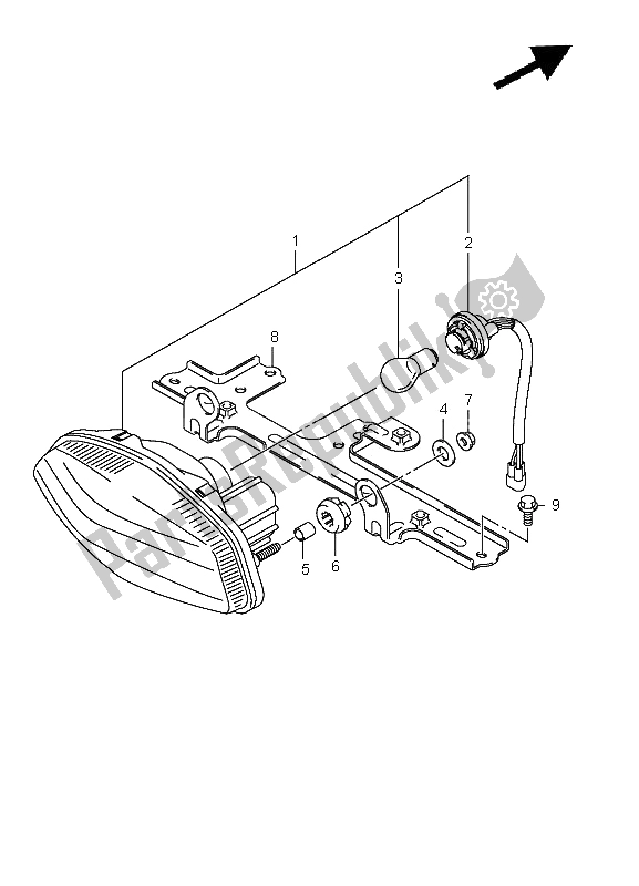 All parts for the Rear Combination Lamp (lt-a400fz P33) of the Suzuki LT A 400 FZ Kingquad ASI 4X4 2011