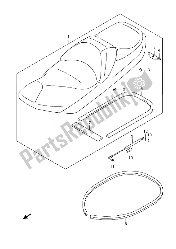 Todas las partes para Asiento (an400za E02) de Suzuki Burgman AN 400 AZA 2014