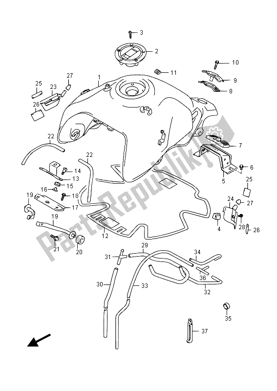 Todas las partes para Depósito De Combustible de Suzuki DL 650A V Strom 2015