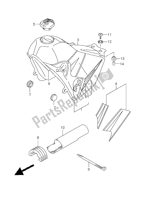 Wszystkie części do Zbiornik Paliwa Suzuki DR Z 400 SM 2006