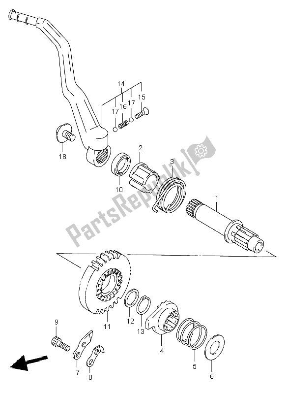 Todas las partes para Arrancador (dr-z400) de Suzuki DR Z 400E 2001