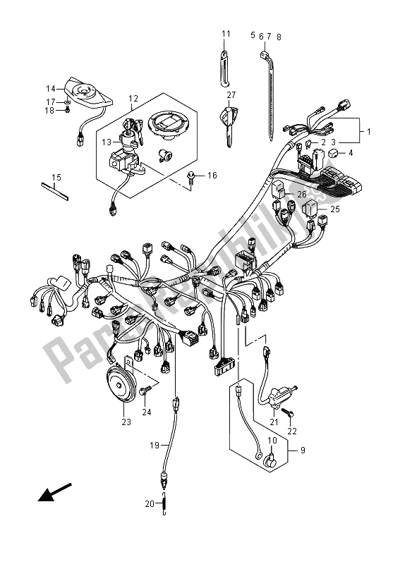 All parts for the Wiring Harness (gsr750a) of the Suzuki GSR 750A 2015