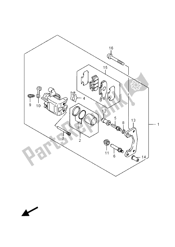 Todas las partes para Pinza Trasera de Suzuki UH 125A Burgman 2015