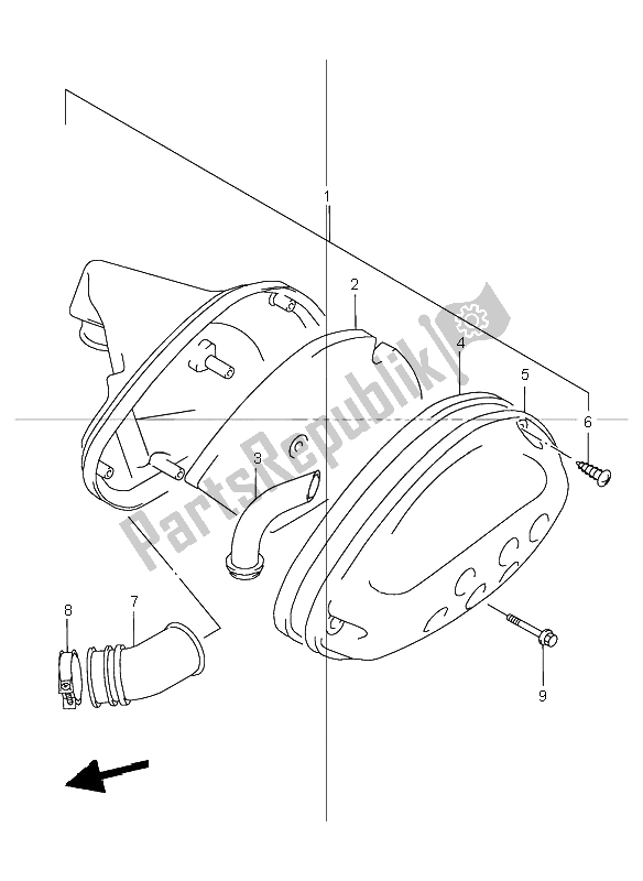 All parts for the Air Cleaner of the Suzuki TR 50S Street Magic 1999