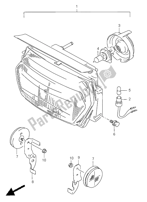 Alle onderdelen voor de Koplamp van de Suzuki GSX 750F 1997