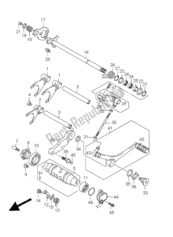 All parts for the Gear Shifting of the Suzuki GSF 650 Nsnasa Bandit 2009