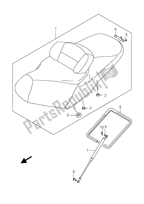 All parts for the Seat of the Suzuki AN 650A Burgman Executive 2007