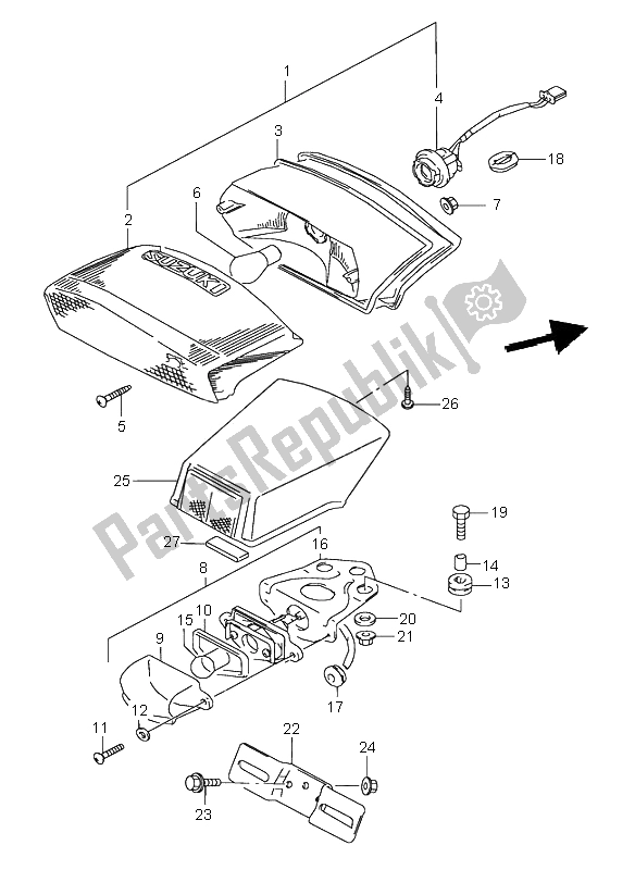 Tutte le parti per il Lampada Di Coda del Suzuki GSX 600F 1996