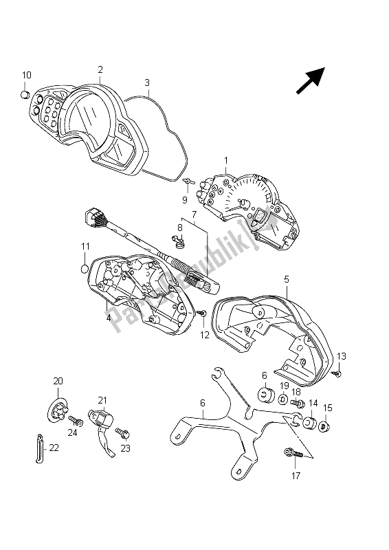 Tutte le parti per il Tachimetro (sfv650ua E21) del Suzuki SFV 650A Gladius 2012