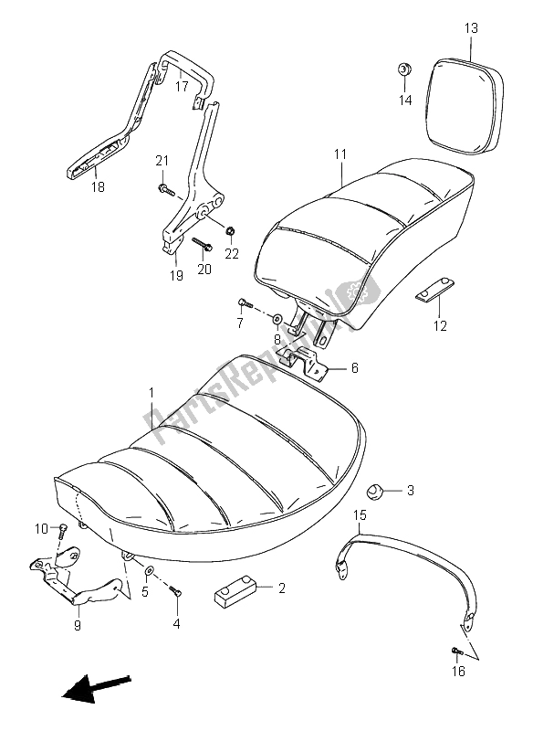 All parts for the Seat of the Suzuki VS 600 Intruder 1995