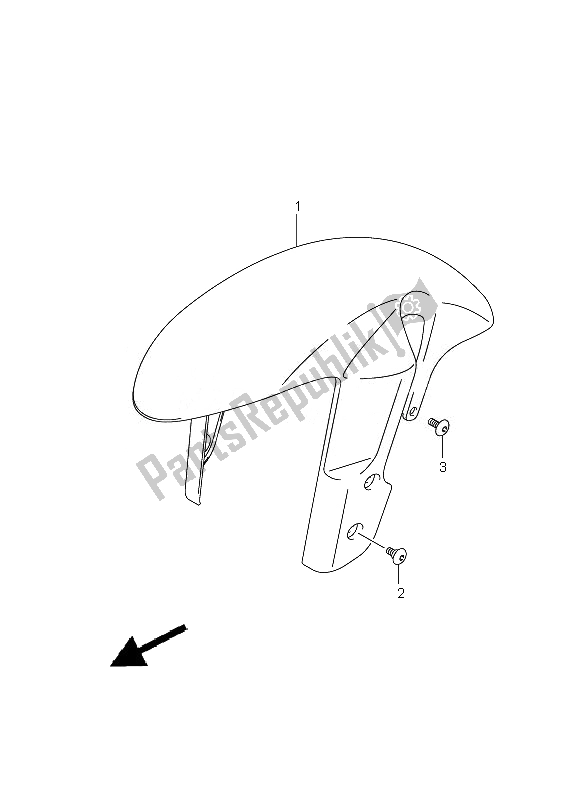 Tutte le parti per il Parafango Anteriore del Suzuki GSX R 600 2010
