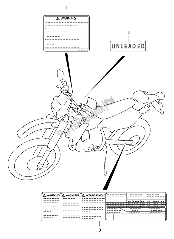 Toutes les pièces pour le étiquette du Suzuki DR Z 400S 2002