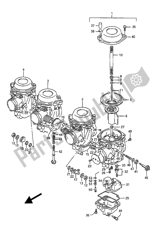 Toutes les pièces pour le Carburateur du Suzuki GSX 1100G 1993