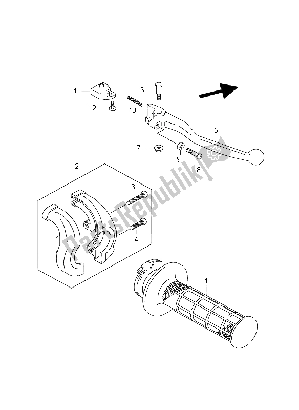 Todas as partes de Alavanca Do Punho Direito do Suzuki DR Z 400 SM 2006