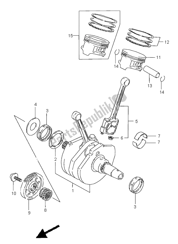 Toutes les pièces pour le Vilebrequin du Suzuki VZ 800 Marauder 2002