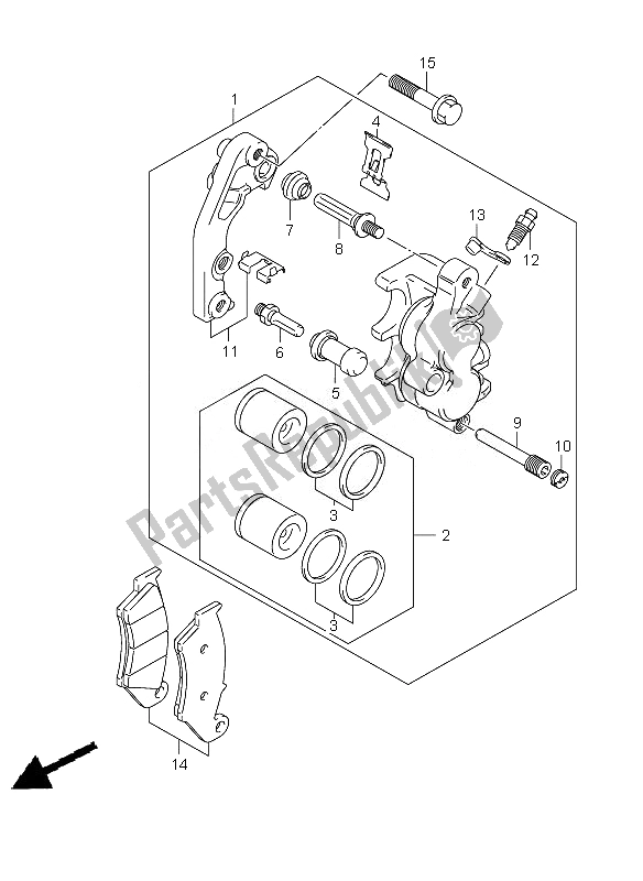 Tutte le parti per il Pinza Anteriore del Suzuki RM Z 450 2010