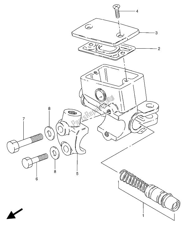 Alle onderdelen voor de Hoofdcilinder van de Suzuki GN 250E 1991