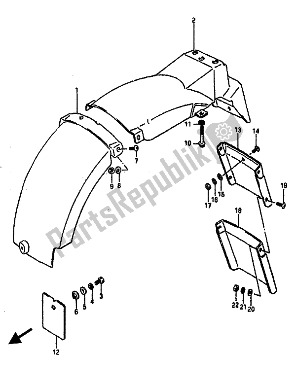 Toutes les pièces pour le Garde-boue Arrière du Suzuki GSX R 1100 1986