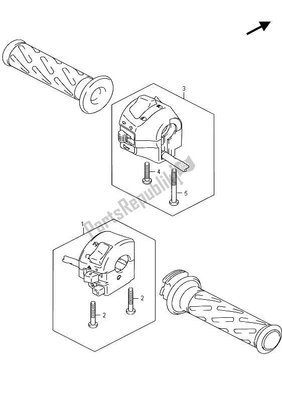 Alle onderdelen voor de Handvat Schakelaar van de Suzuki SV 650S 2015